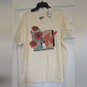 MTV Logo Tee in Classic White NWT